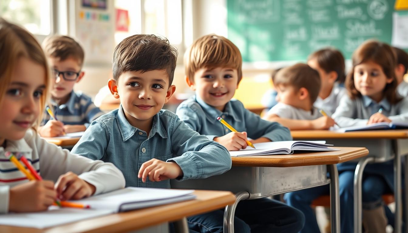 Student using learning strategies while studying